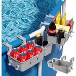 pacote com 2 cestas calanofin para piscina com porta copos e ganchos ajustaveis cinza a-mbi