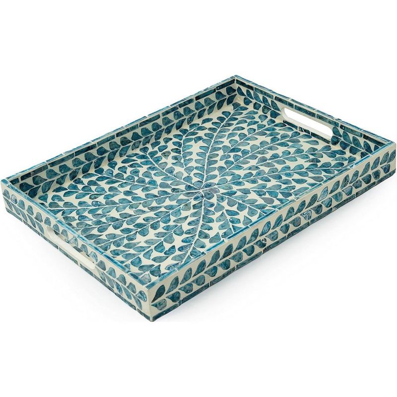 bandeja claynix de servir 40x29cm azul a-mbi