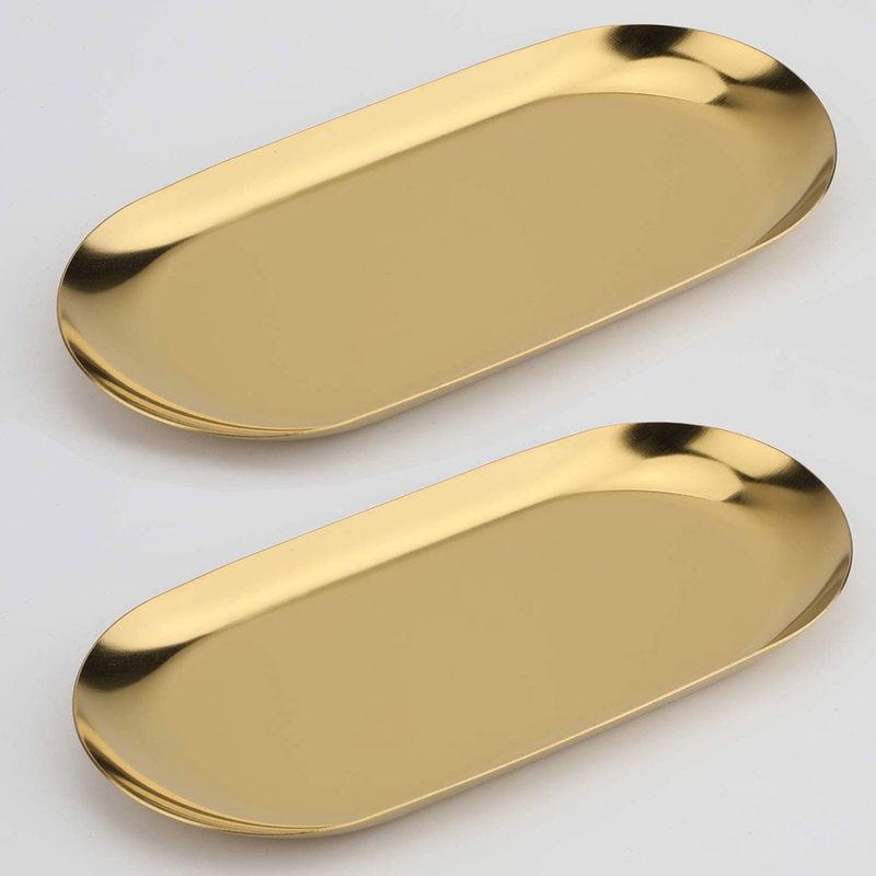 bandeja fermus com 2 peças 18cm dourado a-mbi