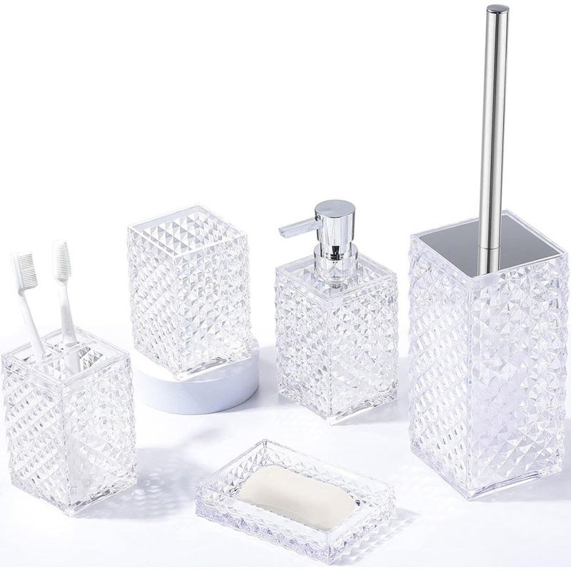 conjunto de acessorios jolosk yueranhu 6 peças de acrilico para banheiro transparente a-mbi