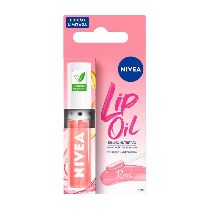 lip oil brilho nutritivo rosé 5,5ml nivea