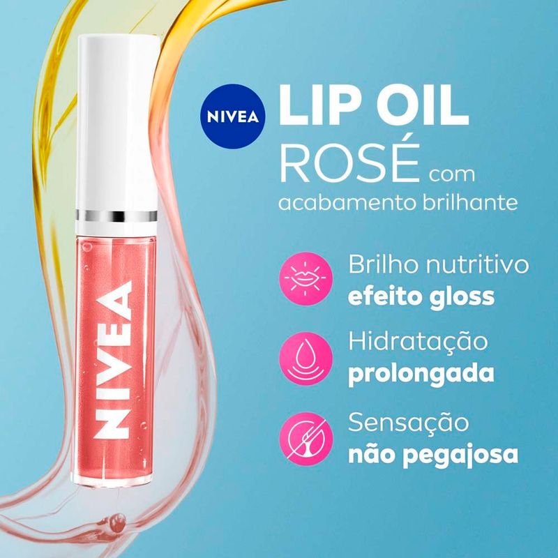 lip oil brilho nutritivo rosé 5,5ml nivea