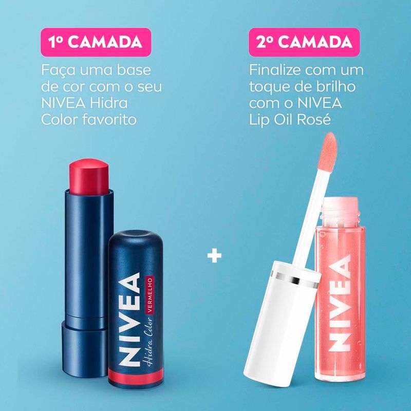 lip oil brilho nutritivo rosé 5,5ml nivea