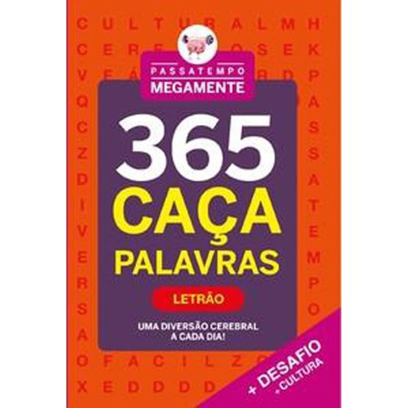 livro passatempo megamente 365 caça-palavras - letrão (mp) - on line
