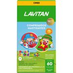 lavitan kids 60 comprimidos mastigáveis sabores uva lima-limão e laranja
