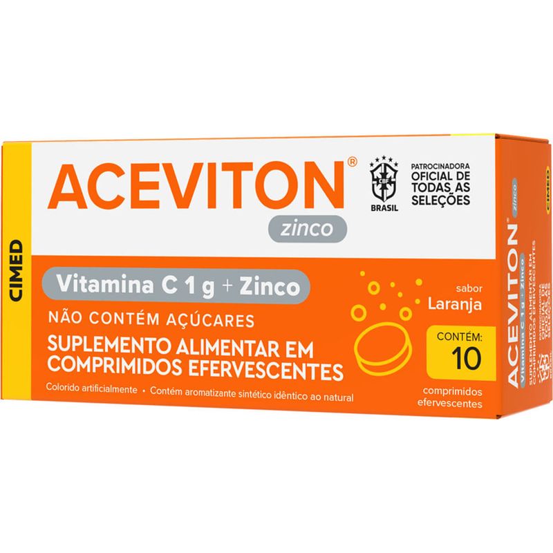 aceviton zinco 10 comprimidos efervescentes laranja