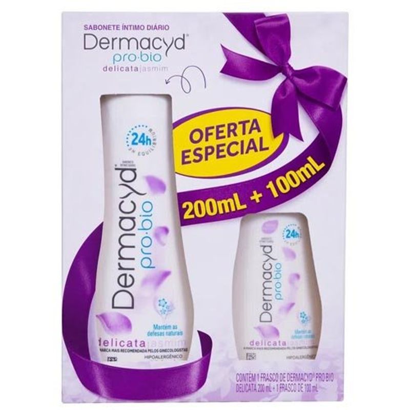 kit sabonete íntimo dermacyd delicata 200ml + 100ml