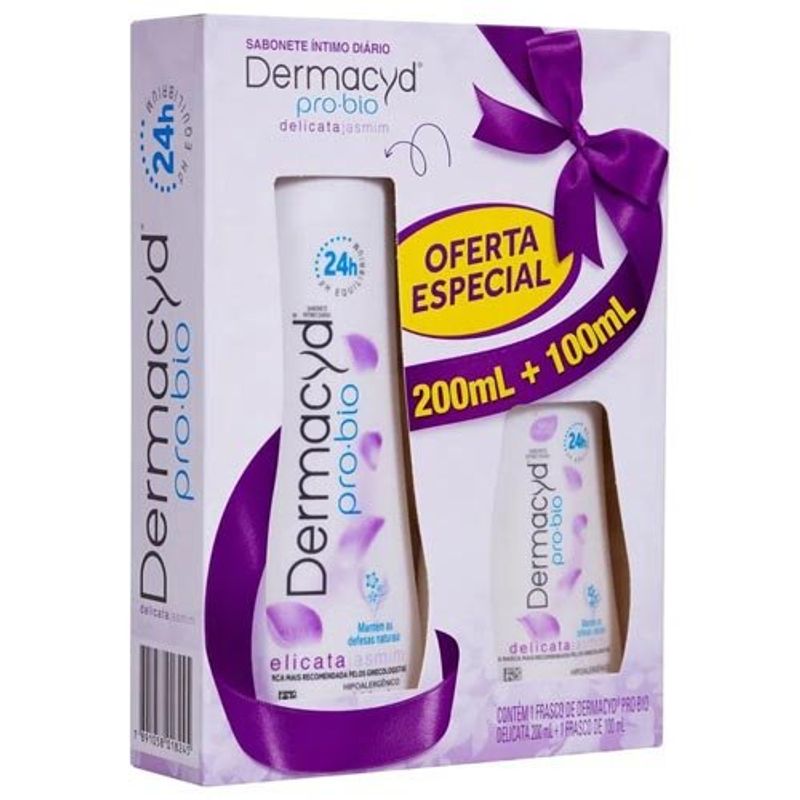 kit sabonete íntimo dermacyd delicata 200ml + 100ml