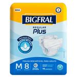 fralda descartável adulto geriátrica bigfral regular plus tamanho m 8 unidades