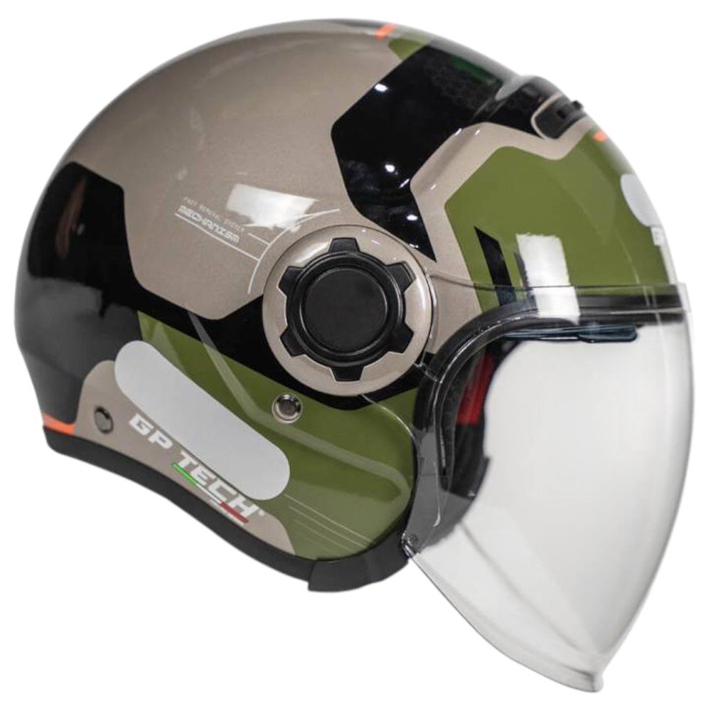 Capacete GP Tech OP13A Zoom Revolt Army Verde 60