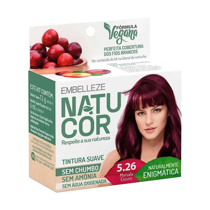 coloração natucor 5.26 marsala escuro