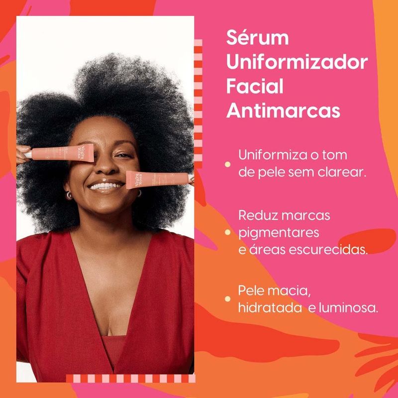 serum uniformizador facial negra rosa antimarcas 30ml