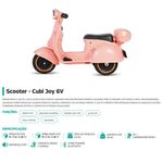 scooter infantil bang toys cubi joy 6v rosa 2911 (mp)