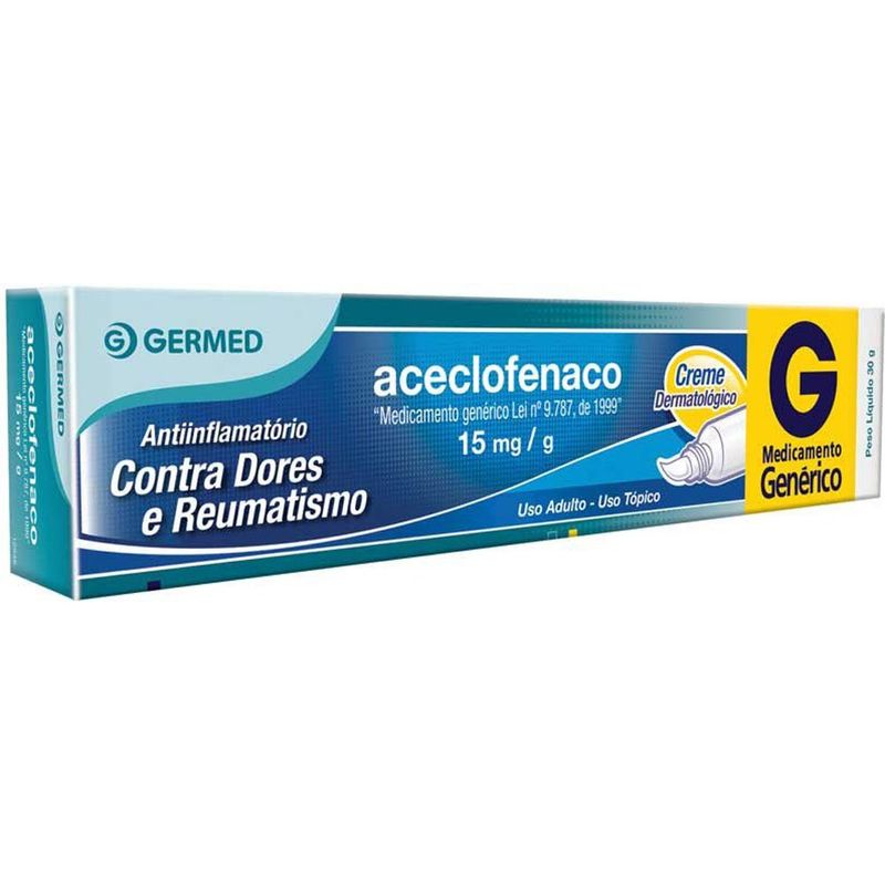 aceclofenaco 15mg/g 30g creme dermato germed