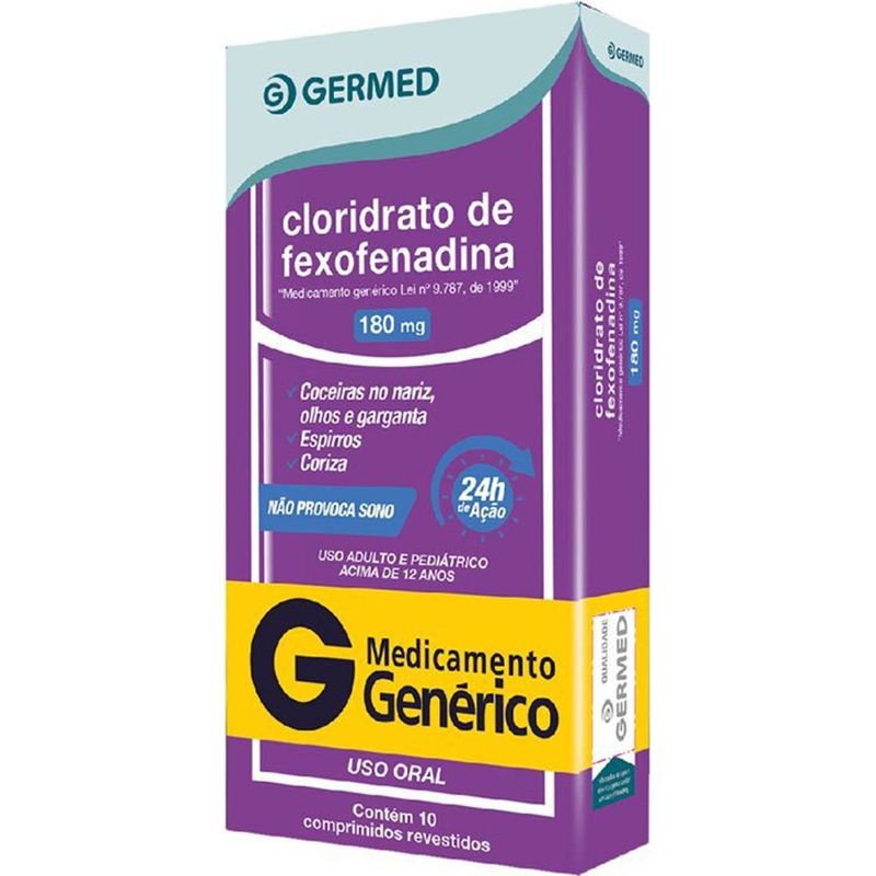 cloridrato de fexofenadina 180mg 10 comprimidos revestidos germed