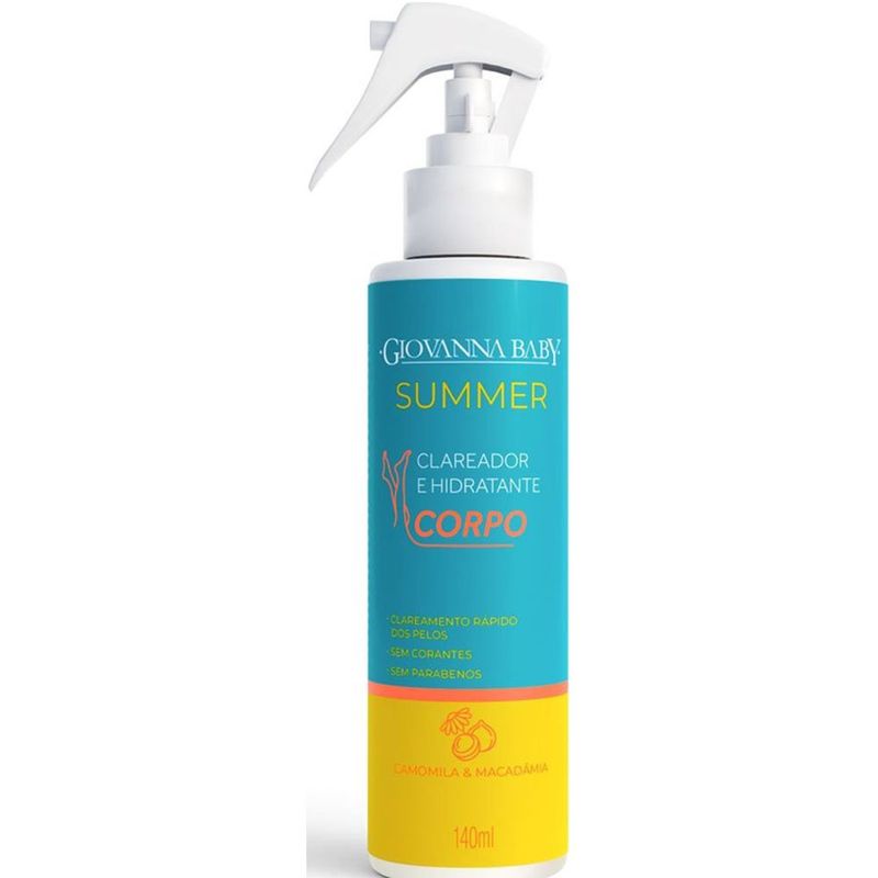 clareador e hidratante corporal spray giovanna baby summer 140ml