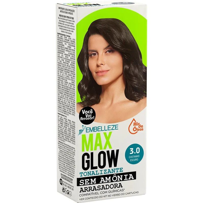 tonalizante vegano maxglow 3.0 castanho escuro admirável embelleze