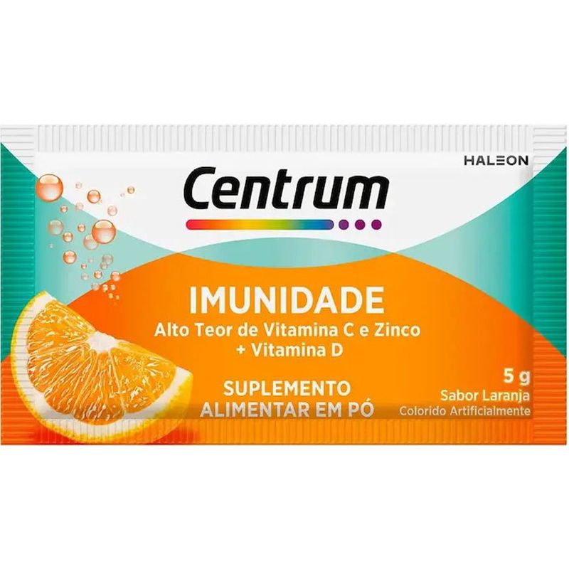 centrum pó efervescente imunidade vitaminas c, d e zinco sabor laranja 5g