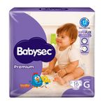 fralda descartável infantil babysec premium tamanho g 16 unidades