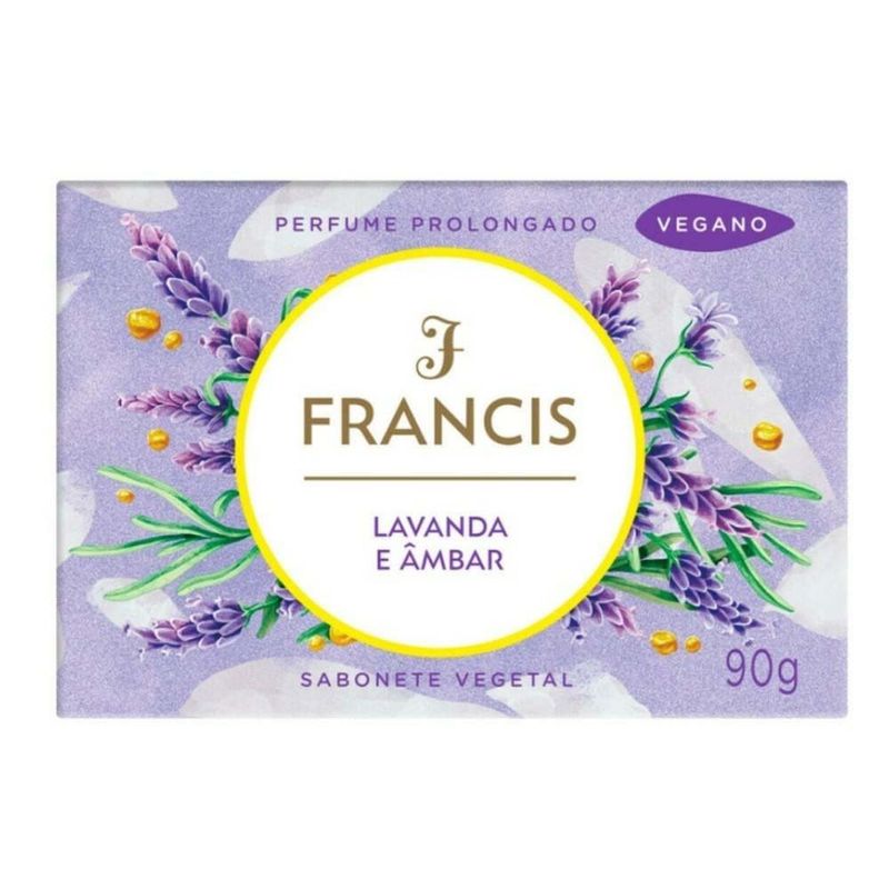 sabonete em barra francis lavanda e âmbar 90g