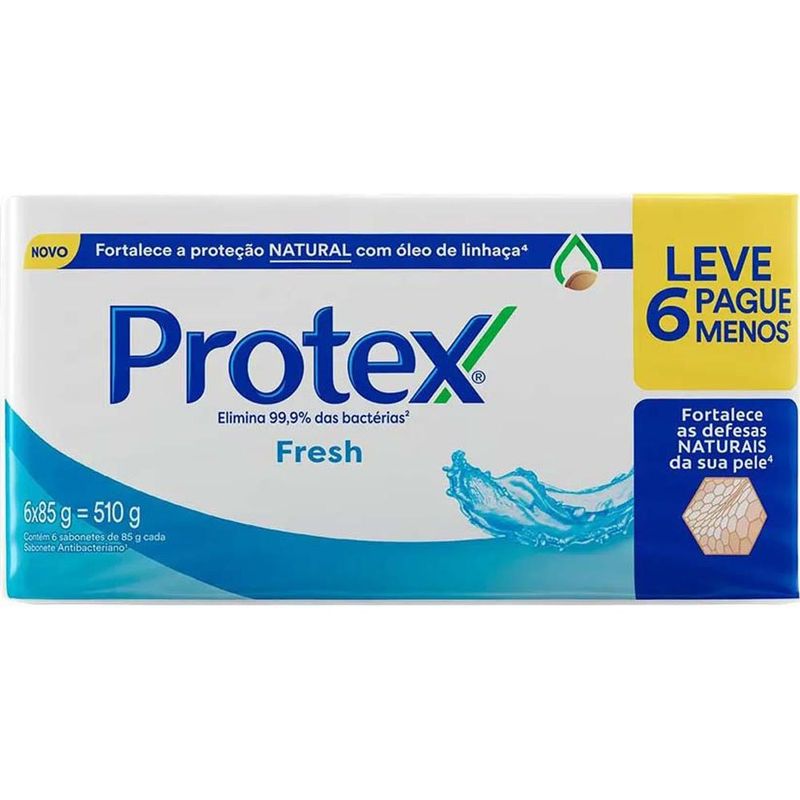 sabonetes em barra protex fresh 6 unidades 85g