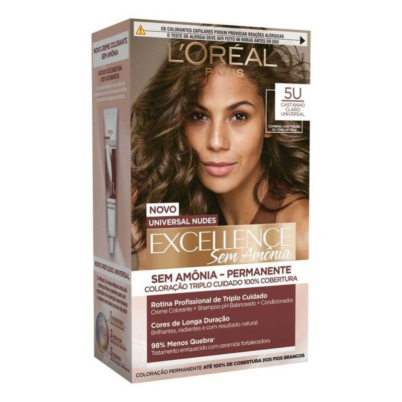 tintura para cabelo l'oréal imédia excellence castanho claro universal 5u