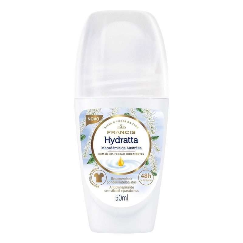 desodorante roll-on francis hydratta branco 50ml