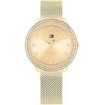 relógio feminino tommy hilfiger 33mm dourado a-bi