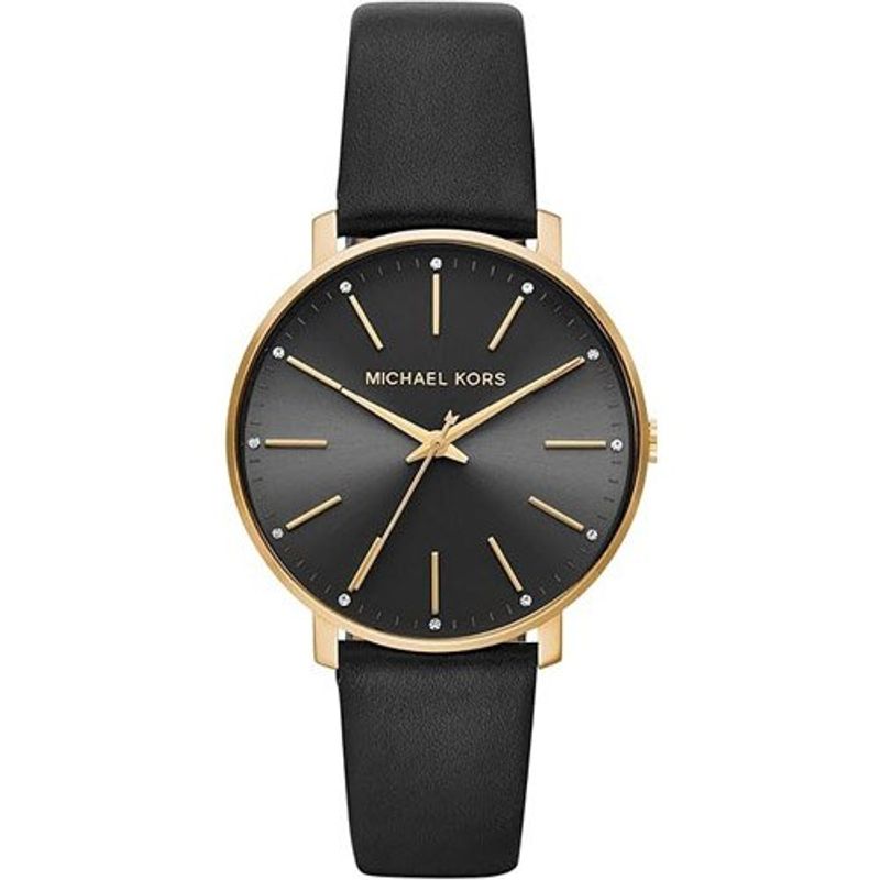 relógio feminino michael kors mk2747 com pulseira de couro preto a-mbi