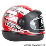 capacete gow interlagos vermelho e prata 60 (mp)