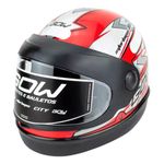 capacete gow interlagos vermelho e prata 60 (mp)
