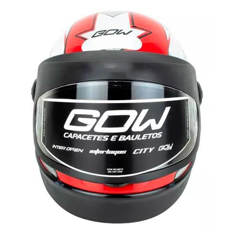 capacete gow interlagos vermelho e prata 60 (mp)