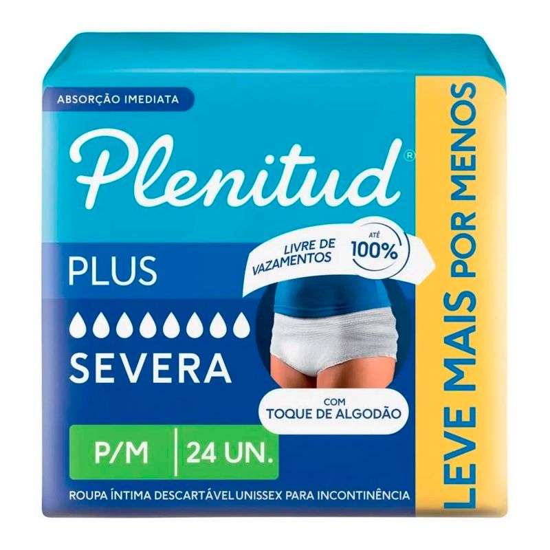 roupa íntima descartável plenitud absorção intensa p/m 24 unidades