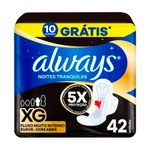 absorvente always noites tranquilas com abas xg 42 unidades