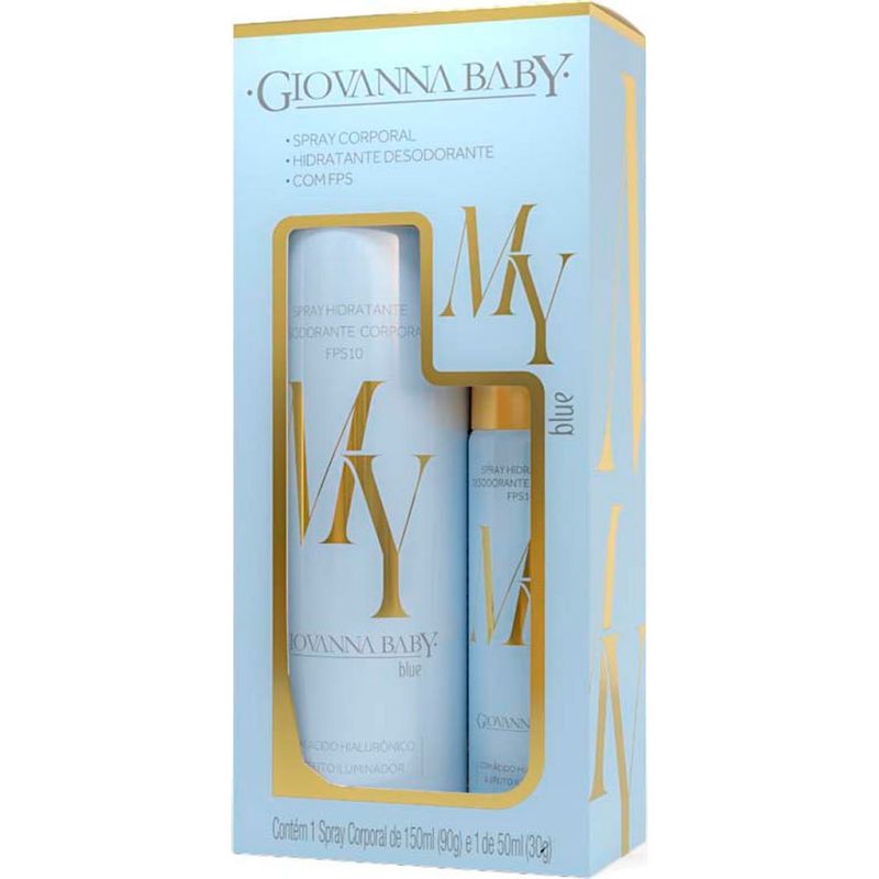 kit spray giovanna baby desodorante corporal blue fps10 2 unidades