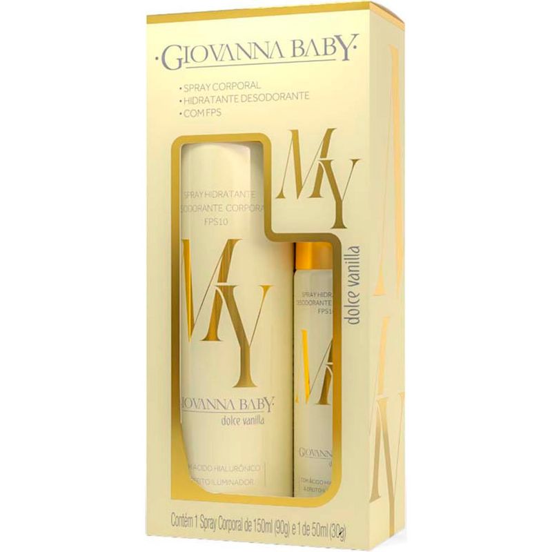 kit spray giovanna baby desodorante corporal dolce vanilla fps10 2 unidades