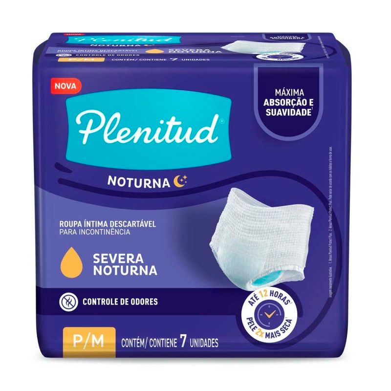 roupa íntima descartável plenitud noturna p/m 7 unidades