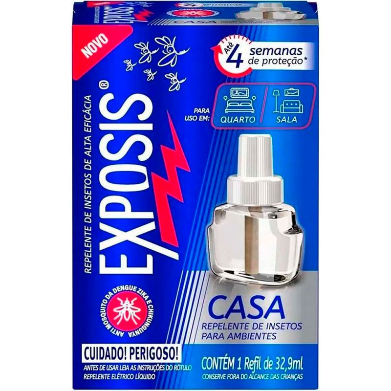 repelente elétrico líquido exposis casa 32,9ml refil