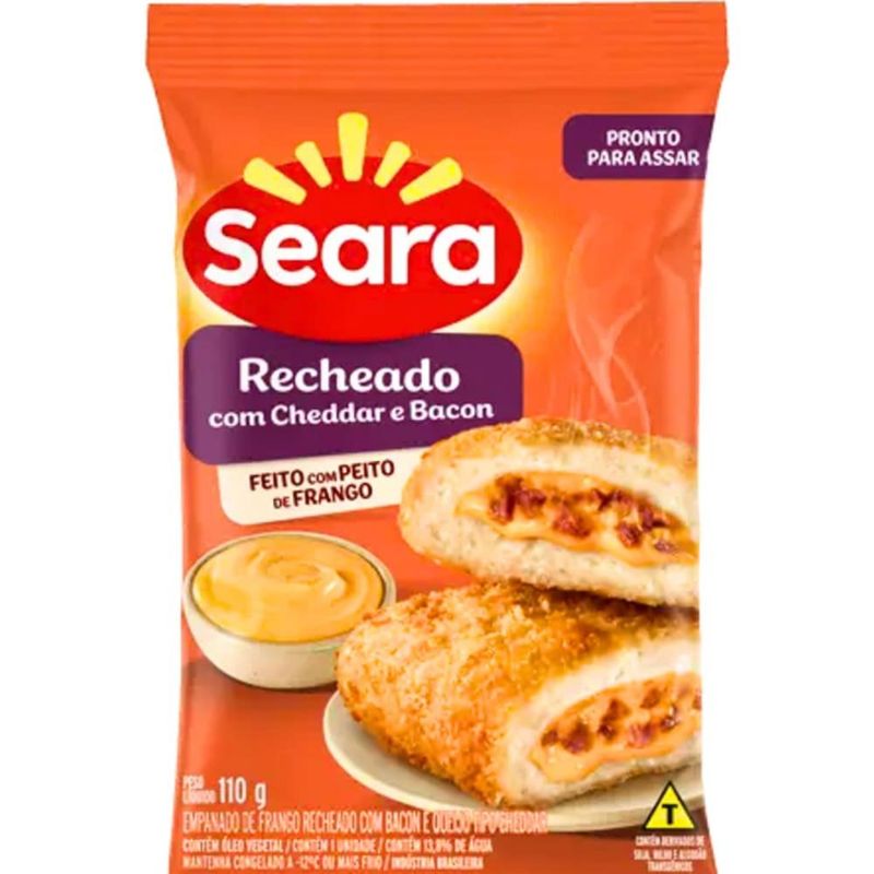 frango empanado recheado com cheddar e bacon seara 110g