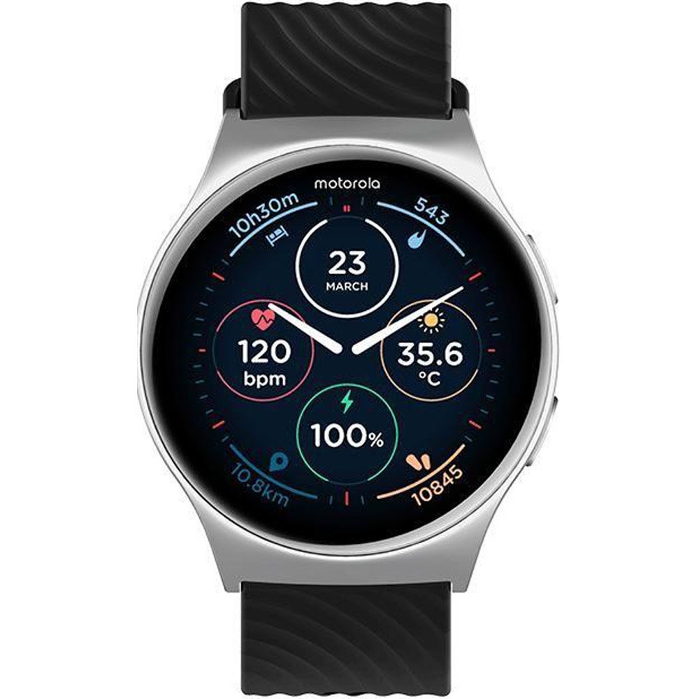 Smartwatch Motorola Moto Watch 120, compatível com Android e IOS, GPS | Prata