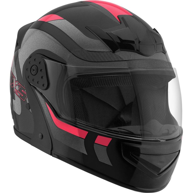 capacete mixs gladiator delta s cinza/vermelho 58
