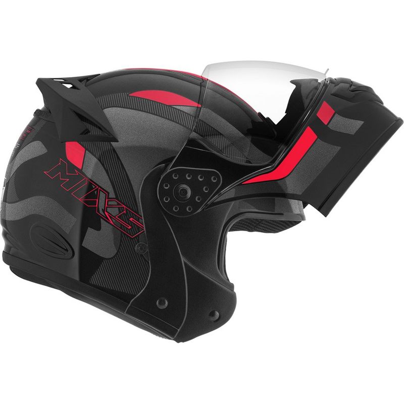 capacete mixs gladiator delta s cinza/vermelho 58