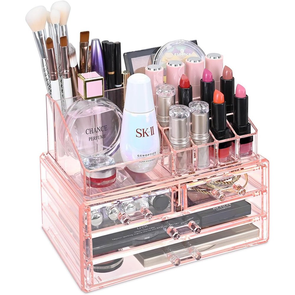 Organizador de Maquiagem 4 Gavetas Ikee Design Rosa (MBI)