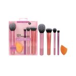conjunto 5 pincéis de maquiagem real techniques rosa a-mbi