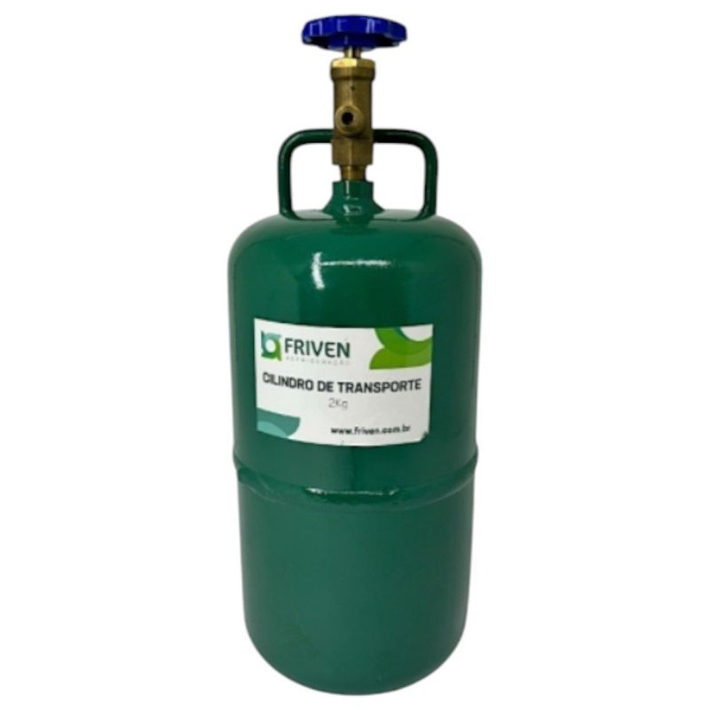 cilindro para transporte de gas com segurança e manopla friven 2kg (mp)