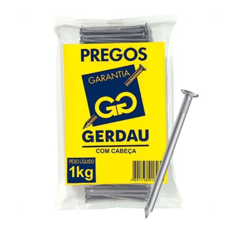 prego com cabeça 18x27 1kg gerdau (mp)