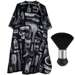 capa corte cabelo com escova febsnow floral preto a-mbi