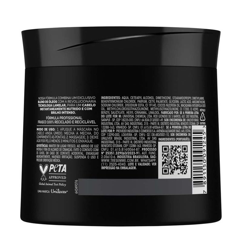 máscara de tratamento tresemmé brilho lamelar 400g