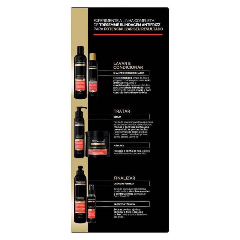 kit shampoo 350ml e condicionador 175ml tresemmé blindagem antifrizz