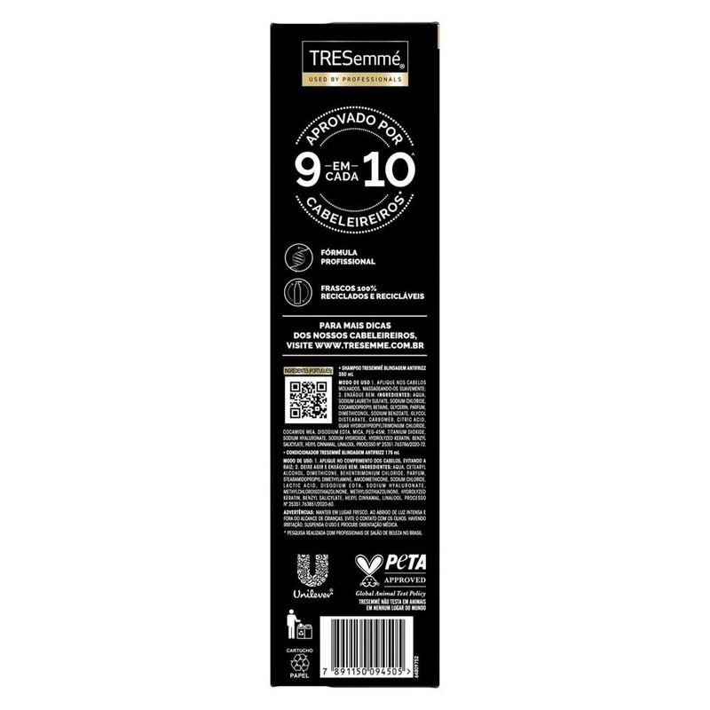 kit shampoo 350ml e condicionador 175ml tresemmé blindagem antifrizz
